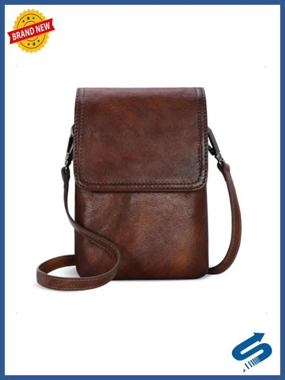 Genuine Leather RFID Blocking Crossbody Purse with Card Slots